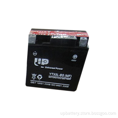 Dry Charged Maintenance Free Motorcycle Battery Ytx5l-Bs 12V 5ah